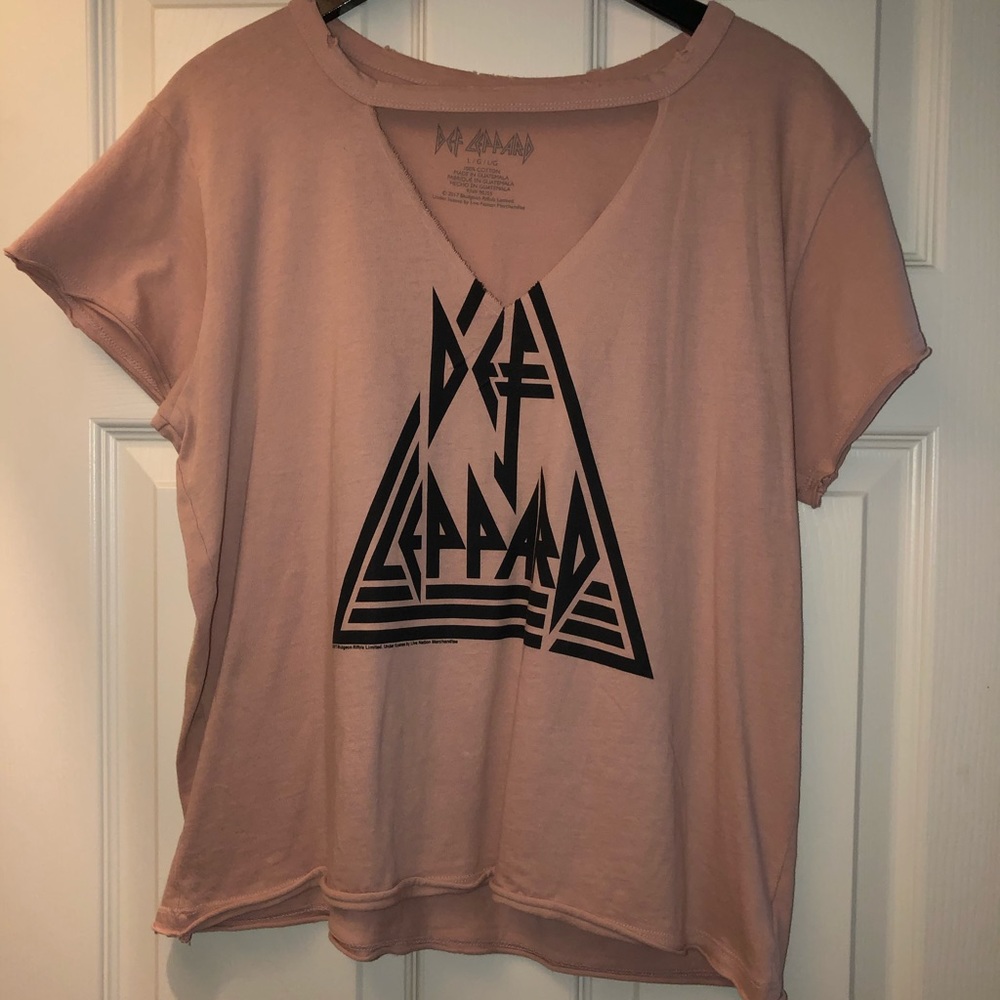 Blush Distressed Band Tee